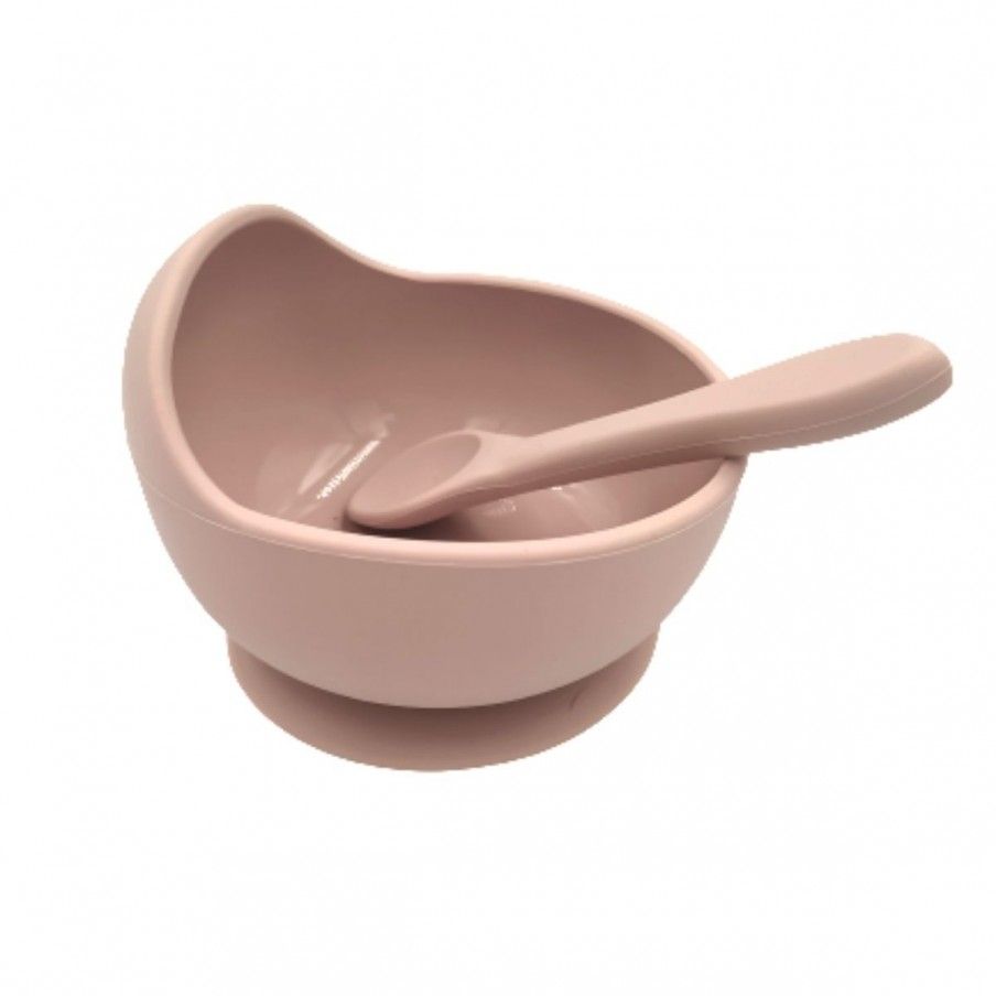 Miska silikonowa z przyssawką i łyżeczką Rose