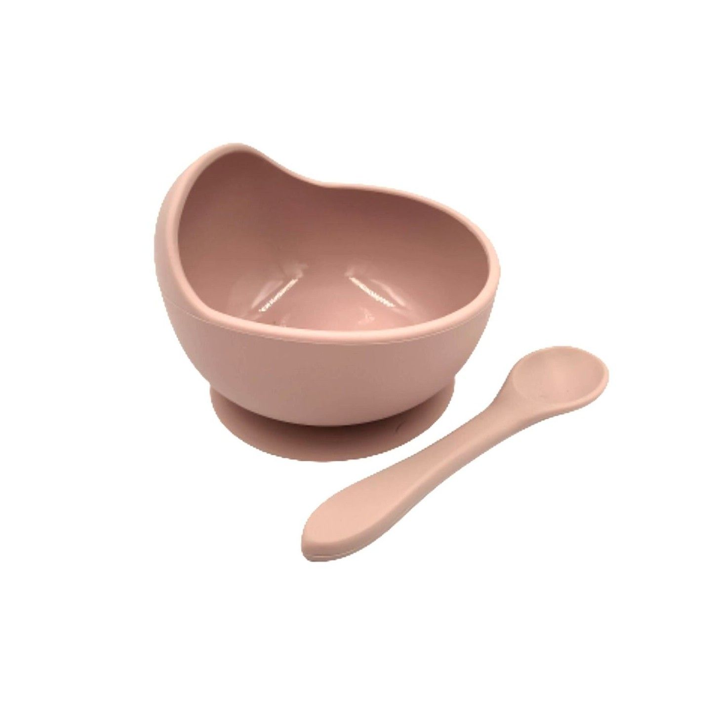 BABY IN WORLD Miska silikonowa z przyssawką i łyżeczką Rose