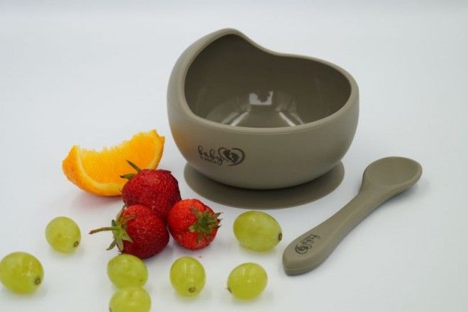 Miska silikonowa z przyssawką i łyżeczką Sage