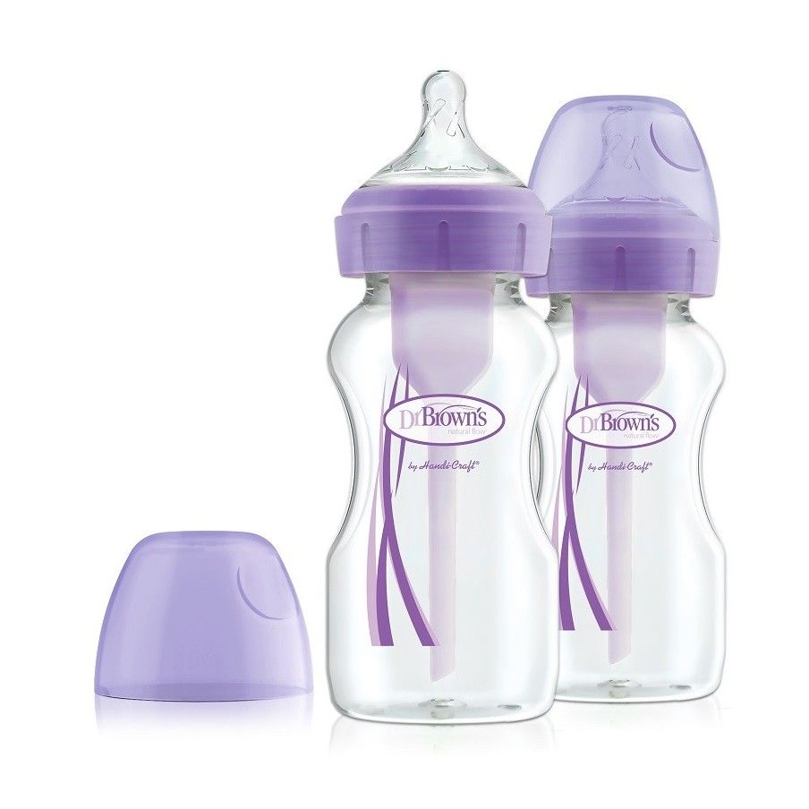 Dr. Brown's Butelka szeroka szyjka 270ml PP Options+ 2-pak fioletowy