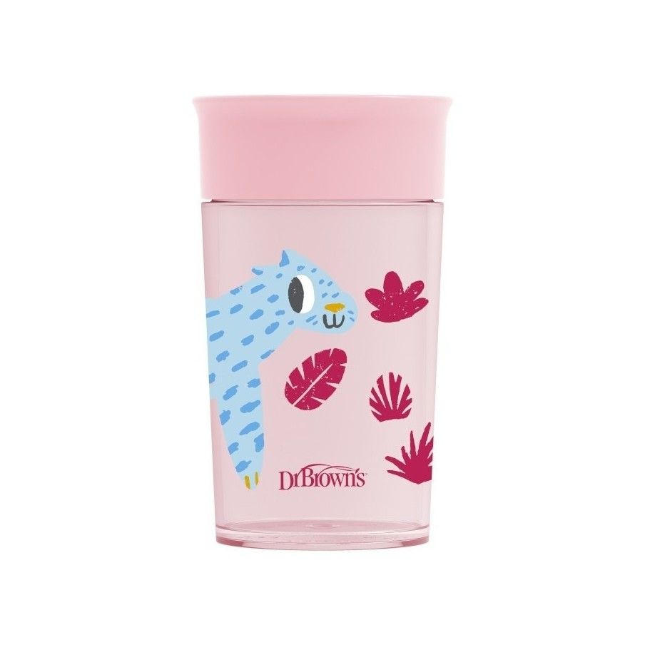 Dr.Browns Kubek picie jak ze szklanki 300ml różowy
