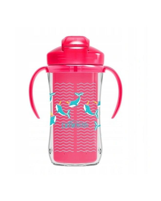 Dr.Browns Kubek termiczny ze słomką 300ml różowy