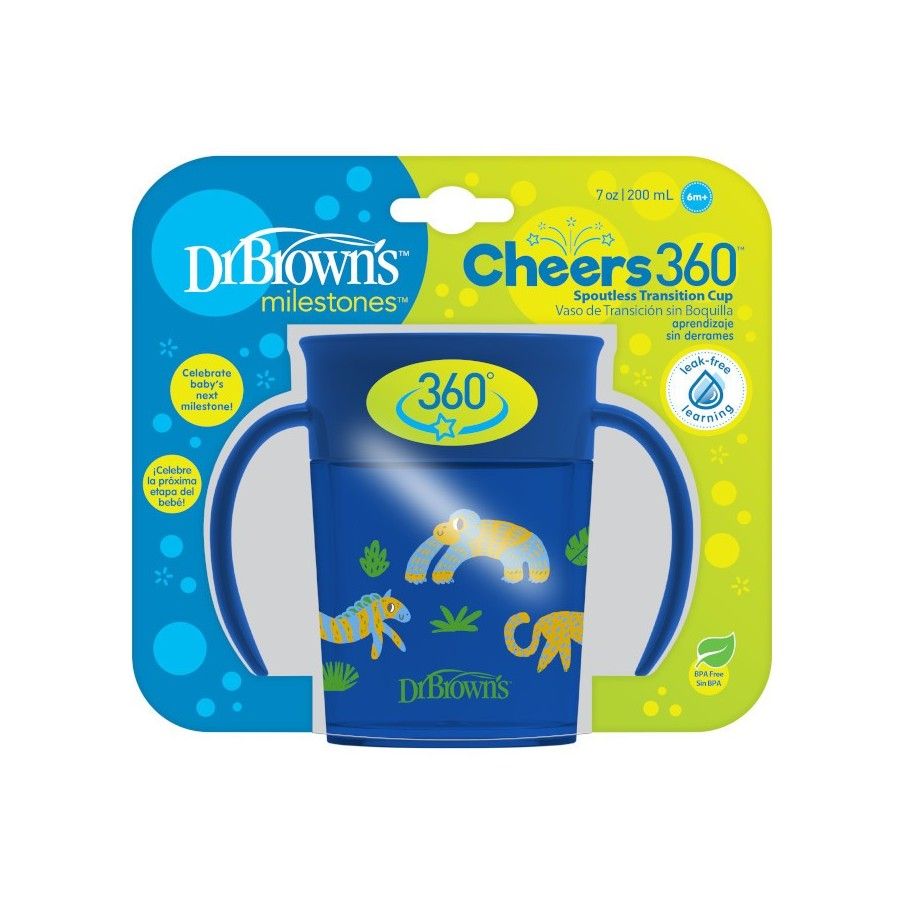 Dr.Browns Kubek picie jak ze szklanki 200ml niebieski