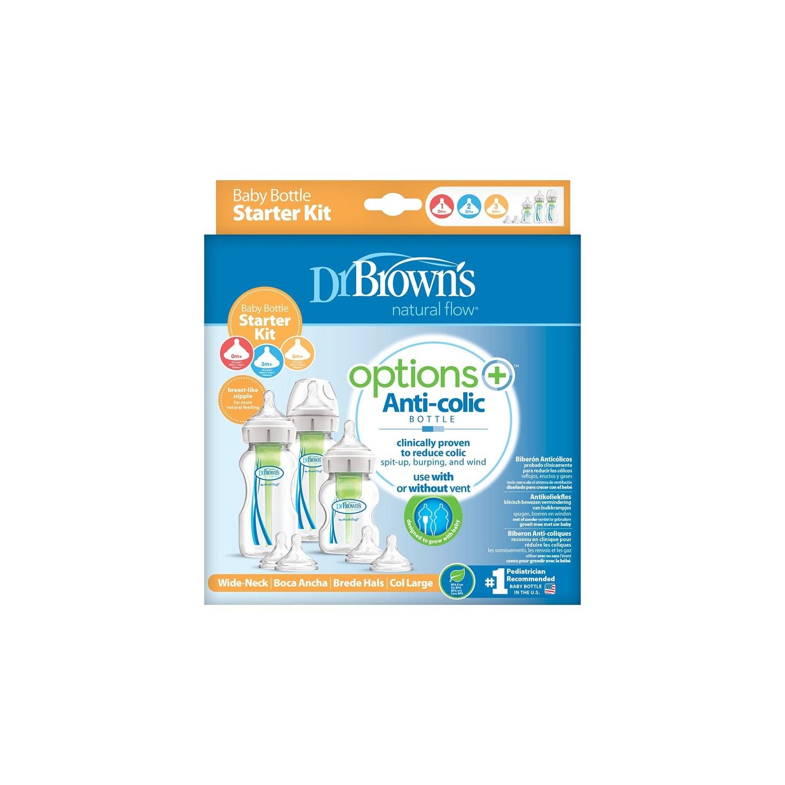 Dr.Browns Zestaw do karmienia szeroka szyjka Options Plus Mały