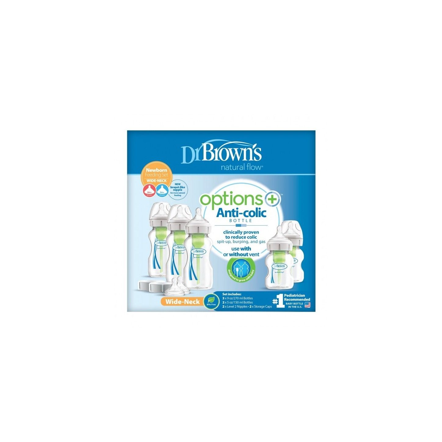 Dr. Brown's Zestaw do karmienia szeroka szyjka Options Plus Duży