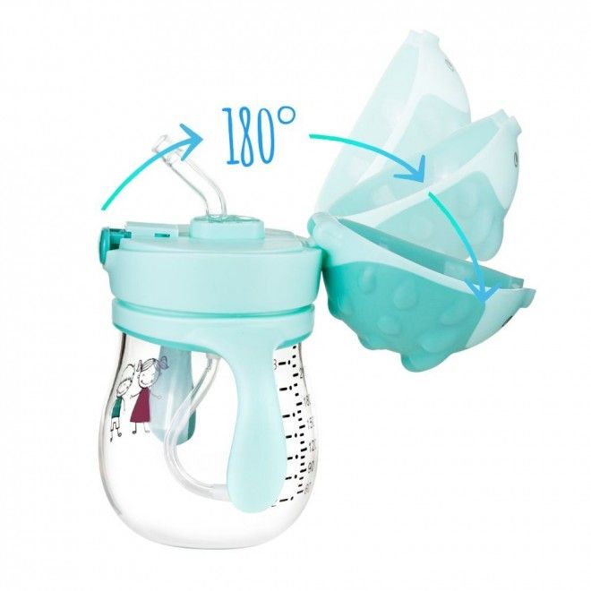 Akuku Bidon ze słomką z odważnikiem Miętowy