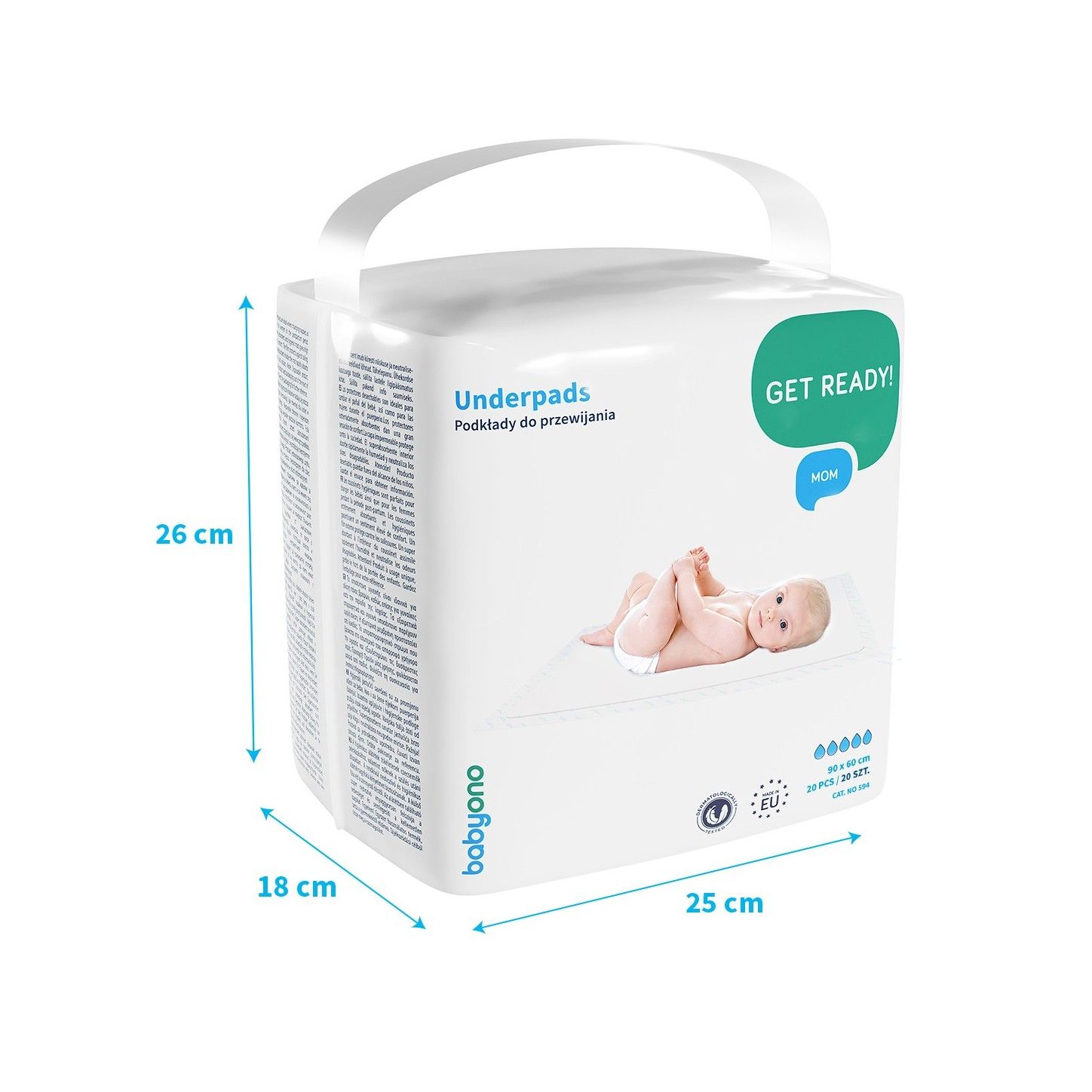 BabyOno Podkłady do przewijania 90x60 20szt.