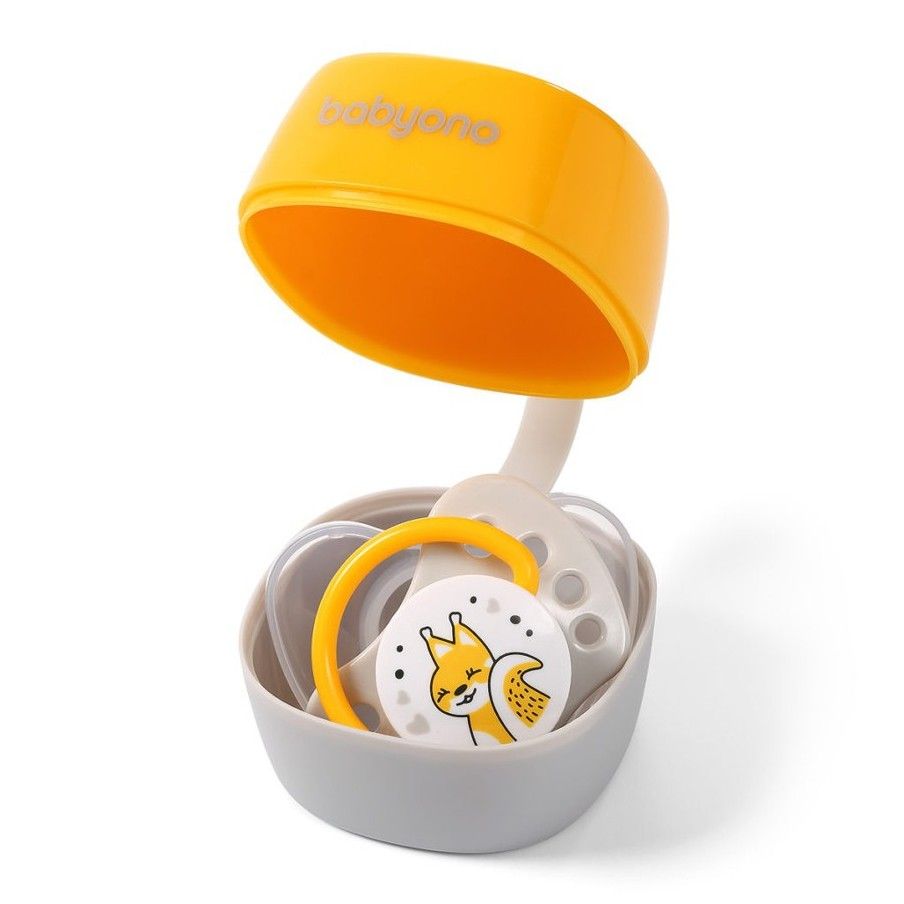 BabyOno Pojemnik na smoczek Natural Nursing żółty