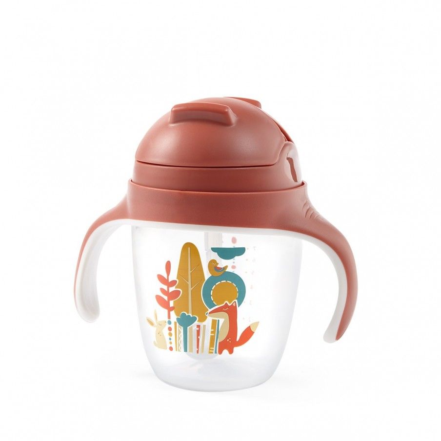 Kubek niekapek z obciążoną słomką