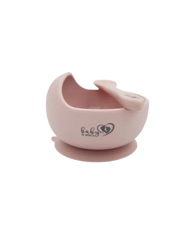 Miska silikonowa z przyssawką i łyżeczką Rose