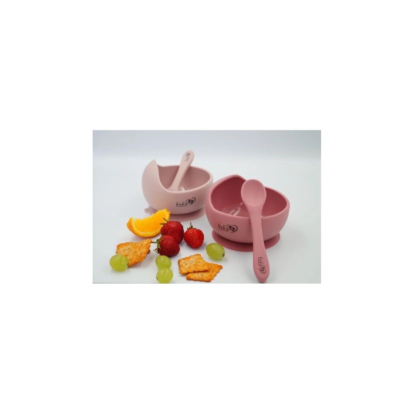 BABY IN WORLD Miska silikonowa z przyssawką i łyżeczką Rose