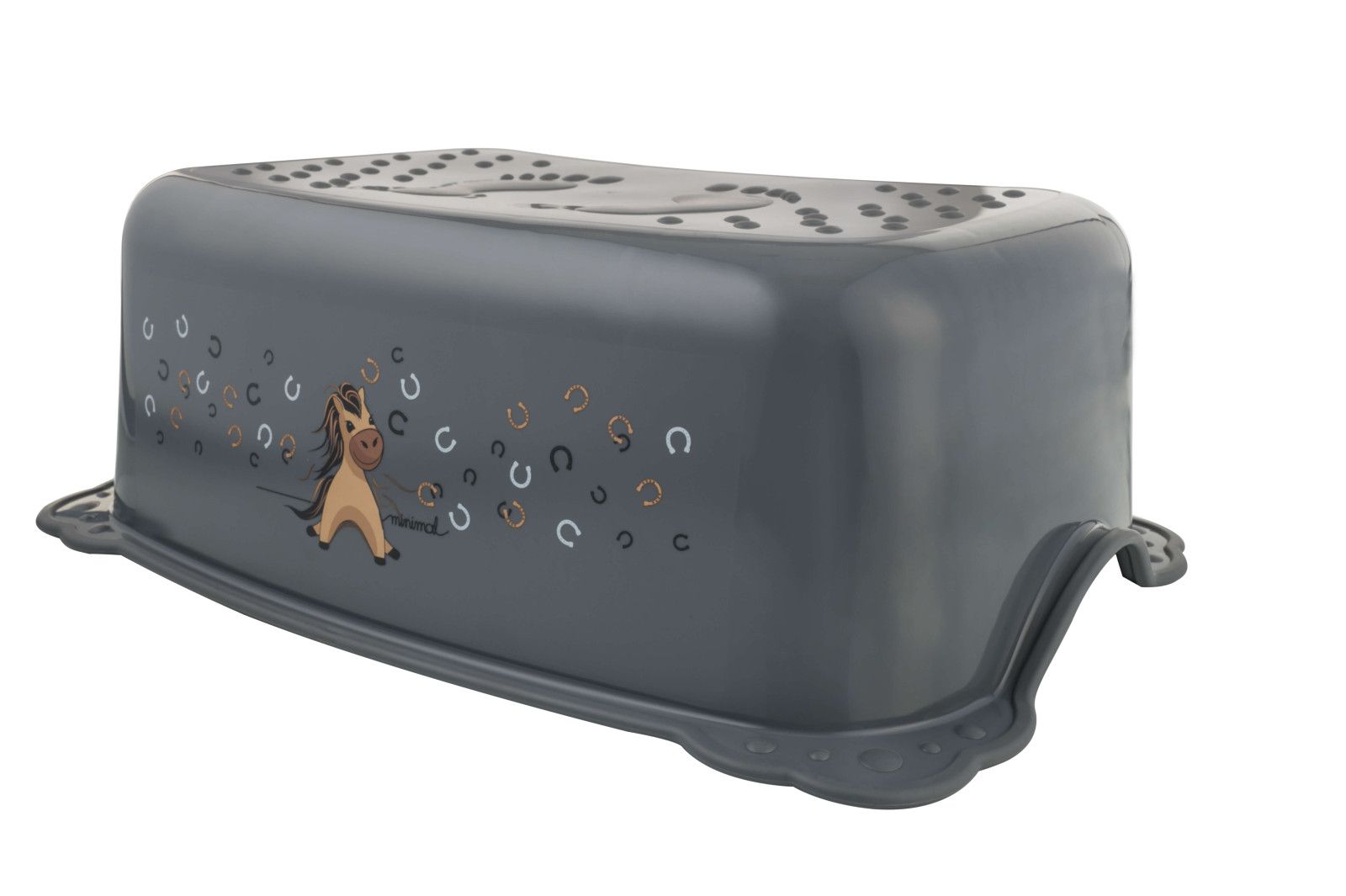 Podnóżek Konik stalowy szary