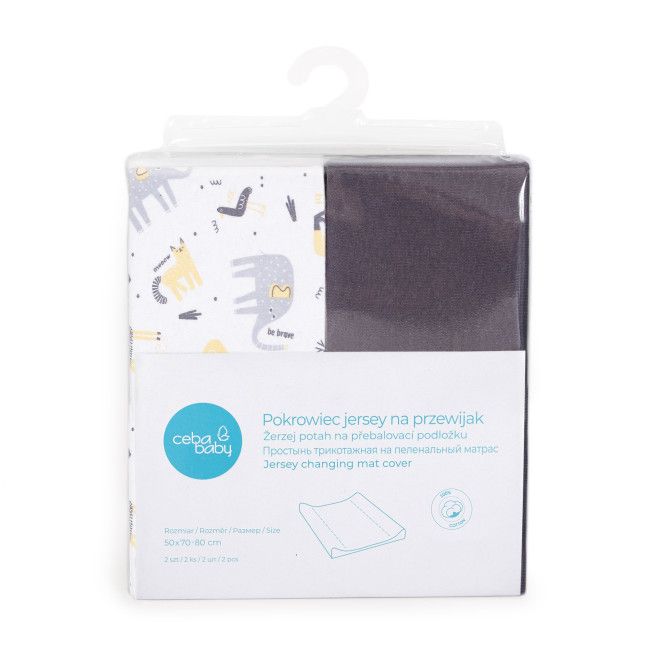 Pokrowiec na przewijak 50x70-80 2szt. Dark grey + Elephant