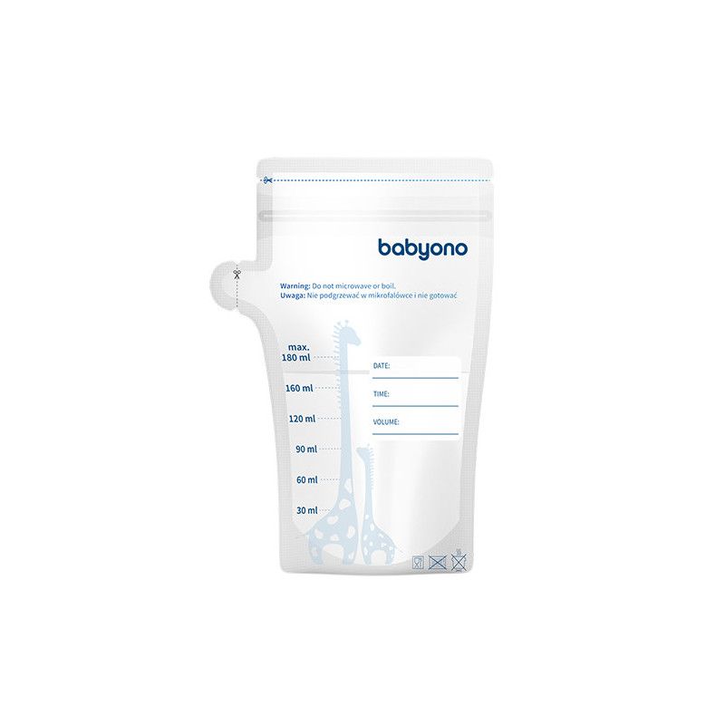 BabyOno Woreczki do przechowywania pokarmu 180ml.30szt.
