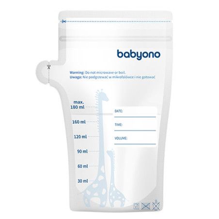 BabyOno Woreczki do przechowywania pokarmu 180ml.30szt.