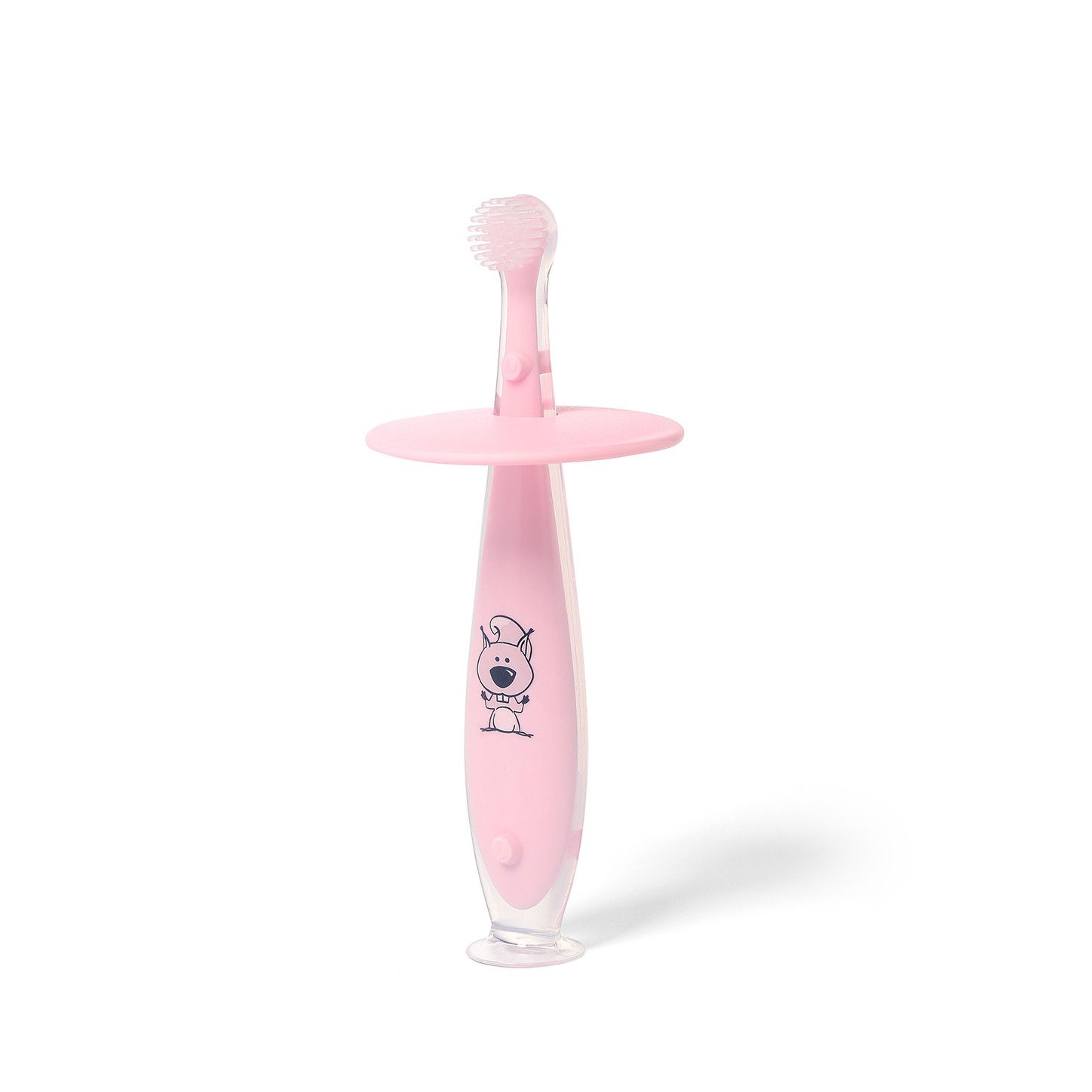 BabyOno Bezpieczna szczoteczka do zębów 6+ różowy/niebieski Take Care