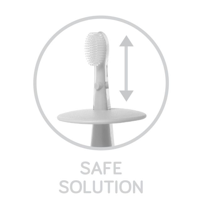 BabyOno Bezpieczna szczoteczka do zębów 12+ szary/miętowy Take Care