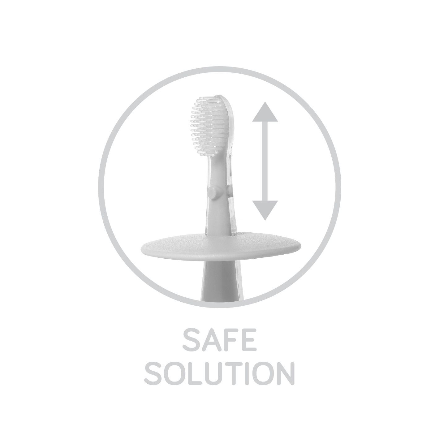 BabyOno Bezpieczna szczoteczka do zębów 12+ szary/miętowy Take Care