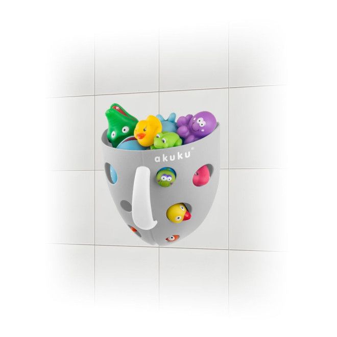 Pojemnik na zabawki kąpielowe szary