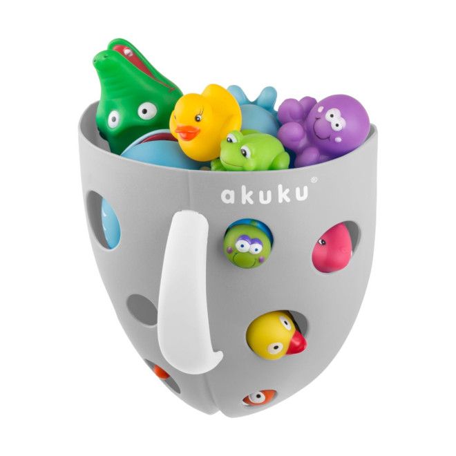 Pojemnik na zabawki kąpielowe szary