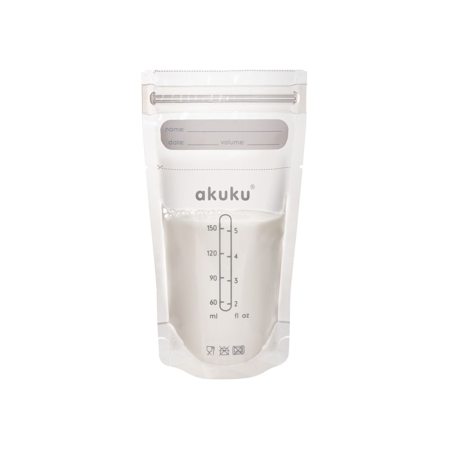 Akuku Sterylne woreczki do przechowywania pokarmu 150 ml