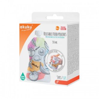 Akuku Saszetki wielorazowe na musy pokarm