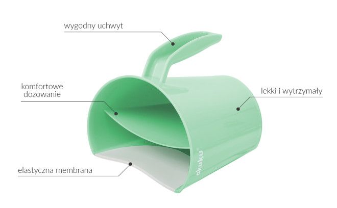 Kubek do spłukiwania głowy mięta-szary