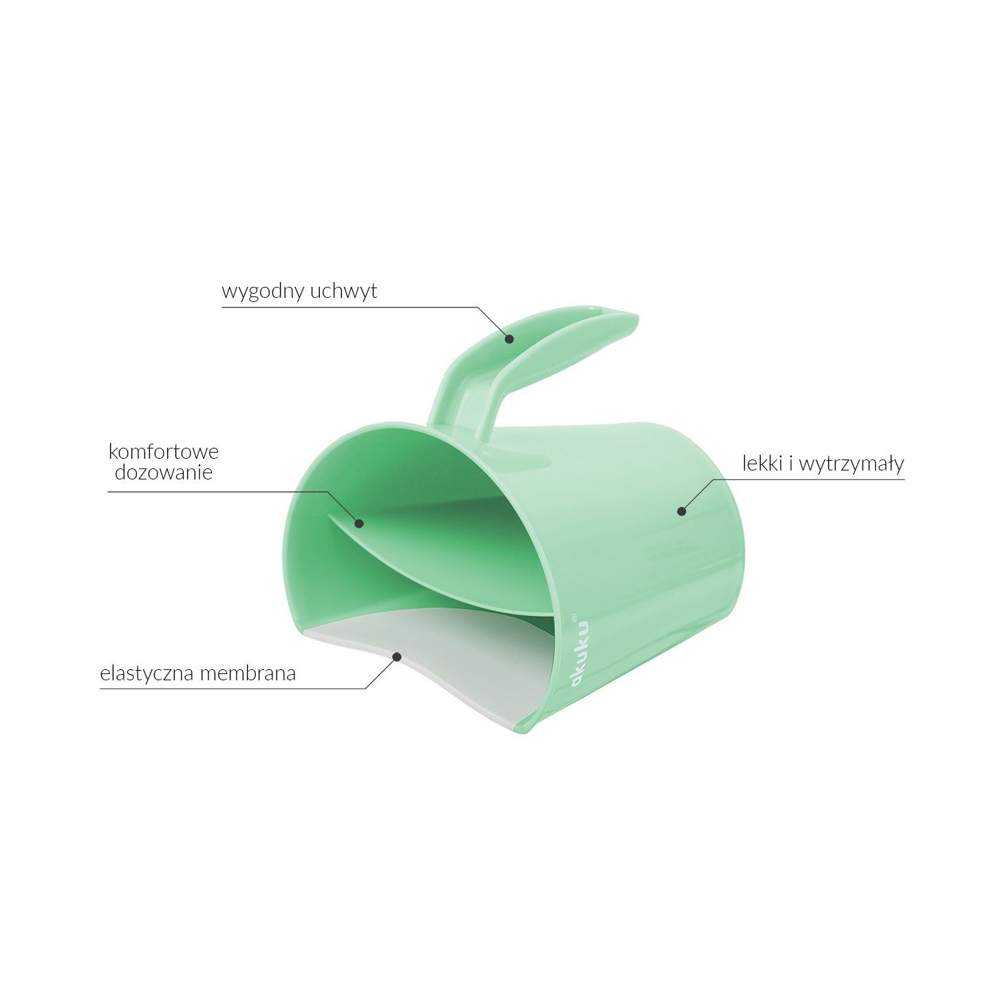 Akuku Kubek do spłukiwania głowy mięta-szary