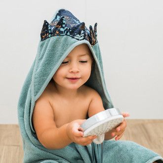 Bo Okrycie kąpielowe Frotte z uszkami 100x100 Hedgehog Spines zielony