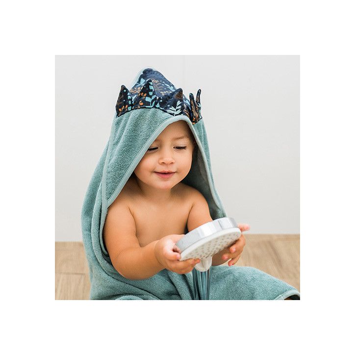 BabyOno Okrycie kąpielowe Frotte z uszkami 100x100 Hedgehog Spines zielony