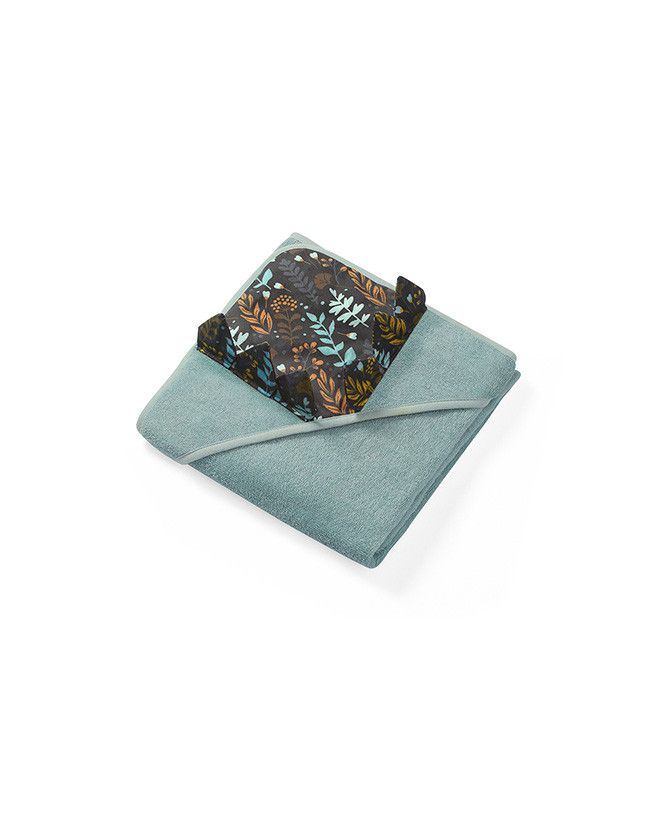 Bo Okrycie kąpielowe Frotte z uszkami 100x100 Hedgehog Spines zielony