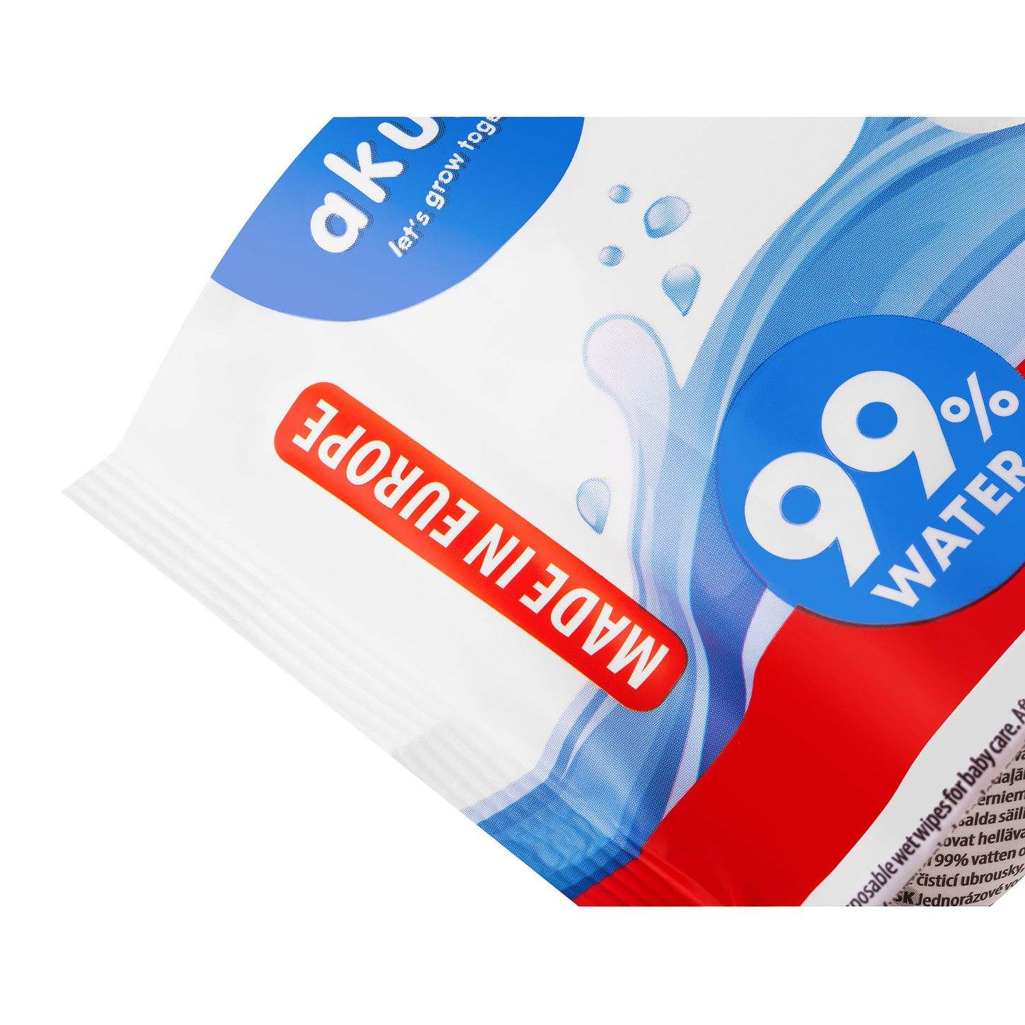 Akuku Jednorazowe chusteczki nawilżane wodą 70 szt