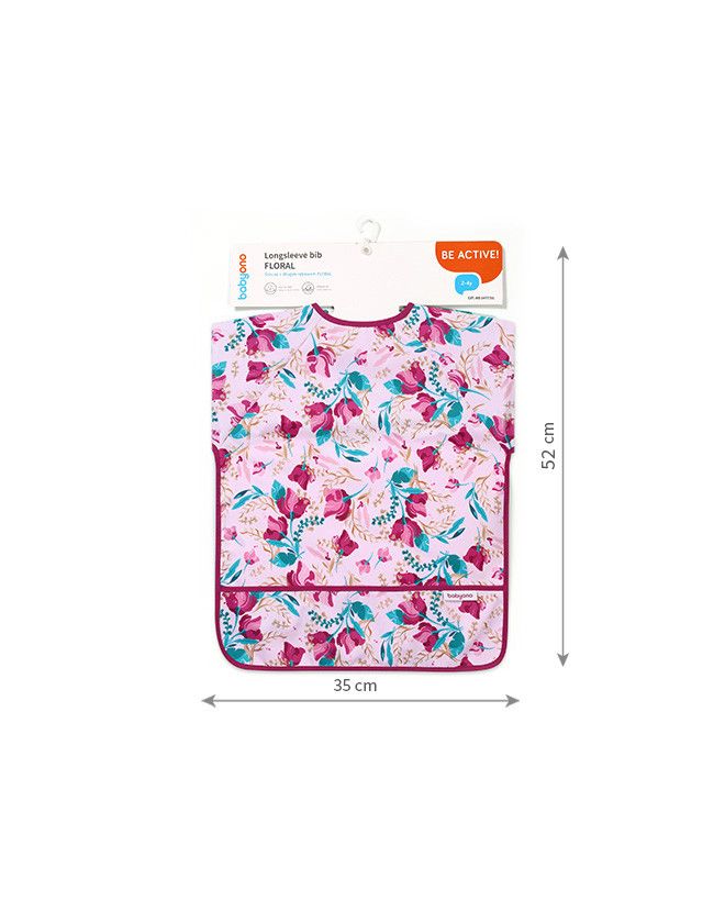 BabyOno Śliniak z długim rękawem Floral