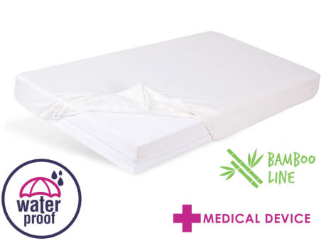 Prześcieradło nieprzemakalne Bamboo 120x60 biały