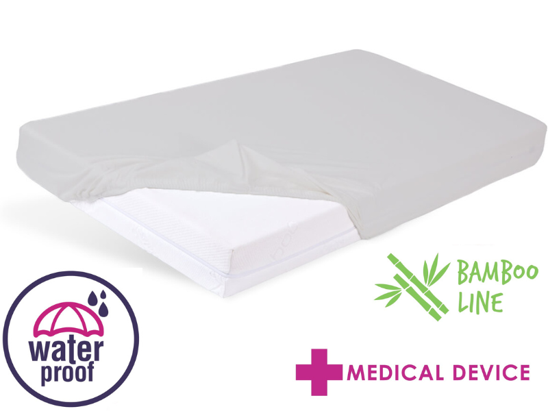 Prześcieradło na łóżeczko nieprzemakalne bambusowe 120x60 szare