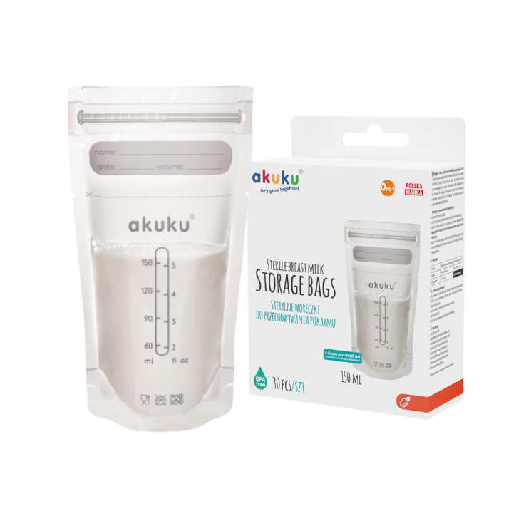 Akuku Sterylne woreczki do przechowywania pokarmu 150 ml