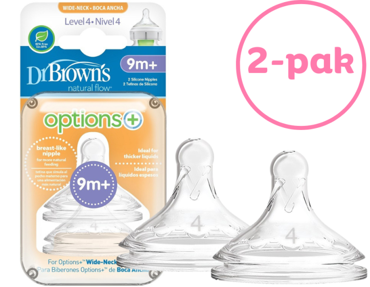 Dr. Brown's Smoczek szeroka szyjka poziom 4 do butelki OPTIONS+ 2-pak