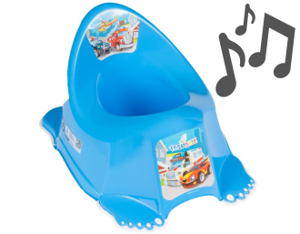 Nocnik antypoślizgowy z pozytywką Auta niebieski