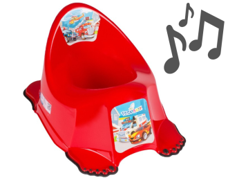 Nocnik antypoślizgowy z pozytywką Auta czerwony