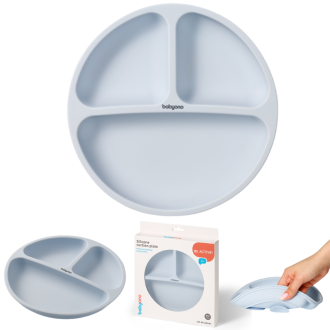 BabyOno Silikonowy talerzyk z przyssawką błękitny