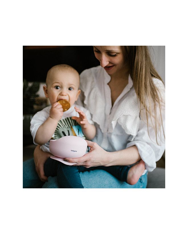 BabyOno Silikonowa miseczka z przyssawką różowa