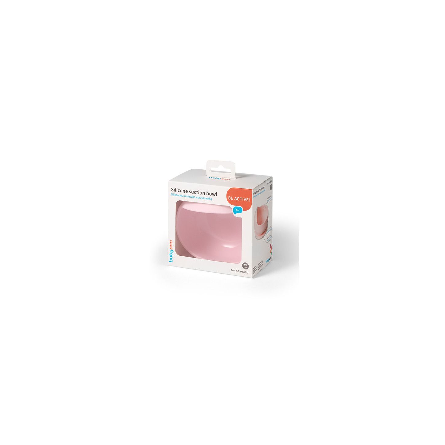 BabyOno Silikonowa miseczka z przyssawką różowa