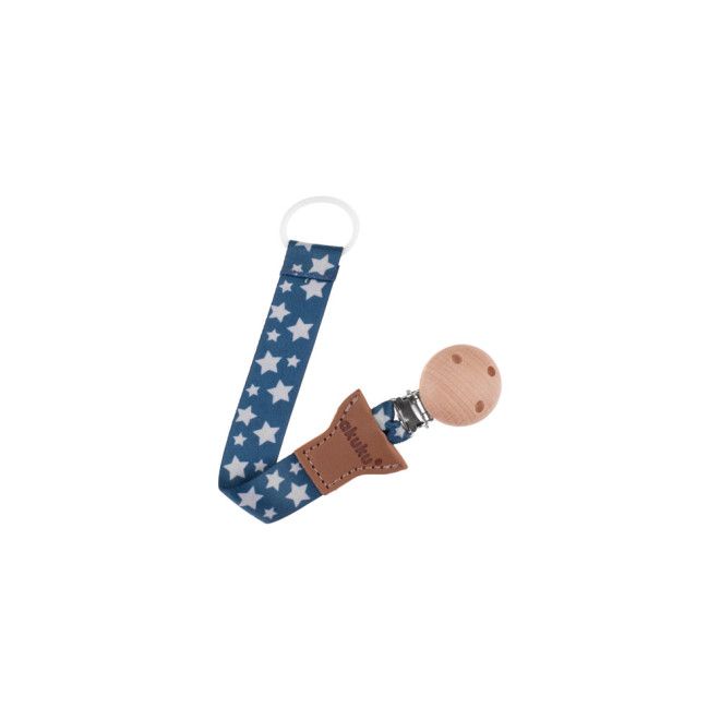 Akuku Tasiemka / zawieszka do smoczka gwiazdki srebrne