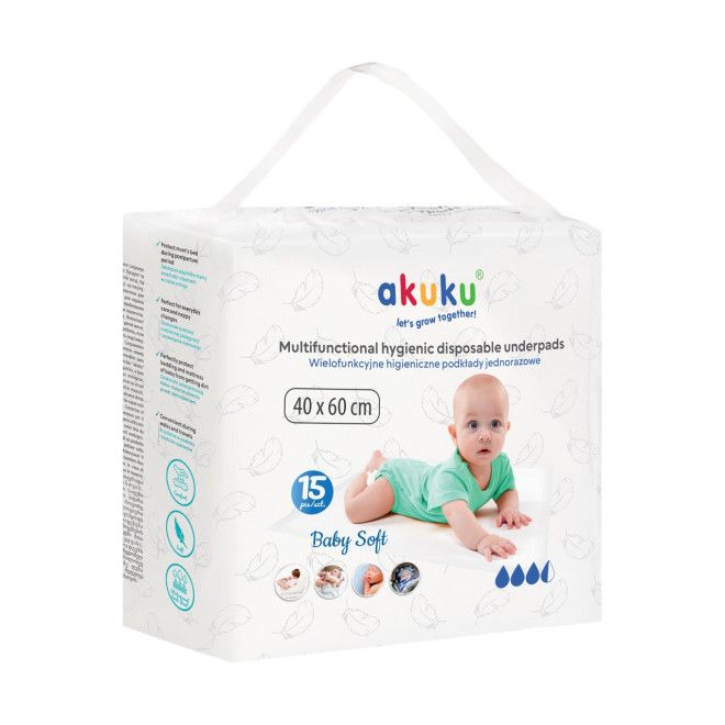Podkład jednorazowy 40x60 Baby Soft 15 szt