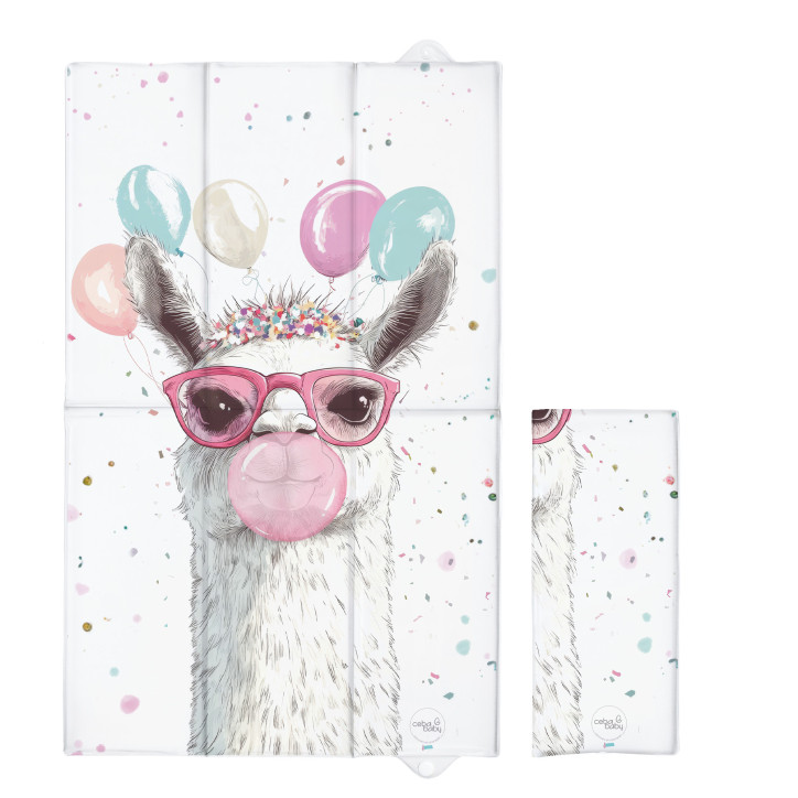 CEBA Składana mata do przewijania duża 50x80cm Basic Crazy Llama