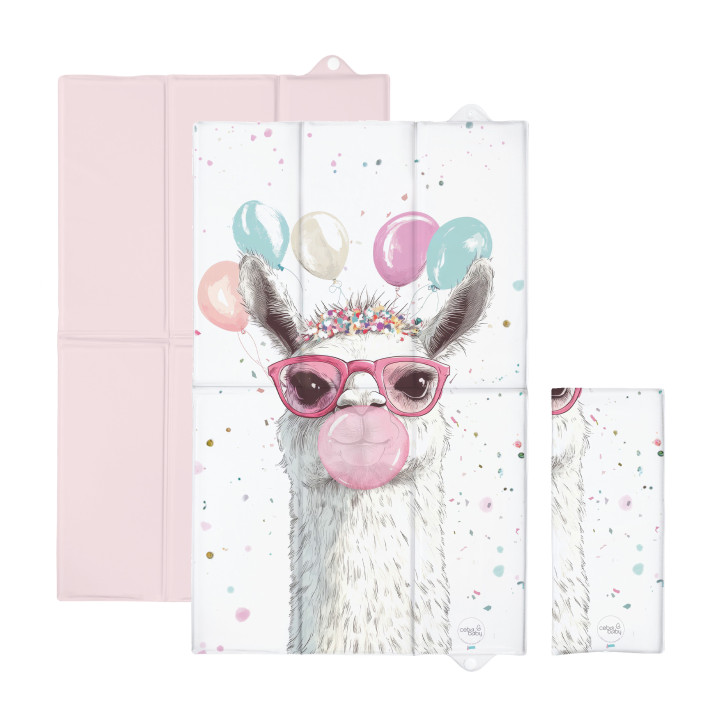 CEBA Składana mata do przewijania duża 50x80cm Basic Crazy Llama
