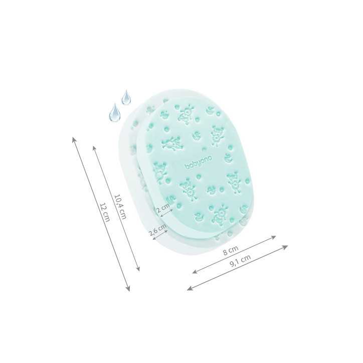 BabyOno Gąbka kąpielowa dla dzieci i niemowląt turkusowa