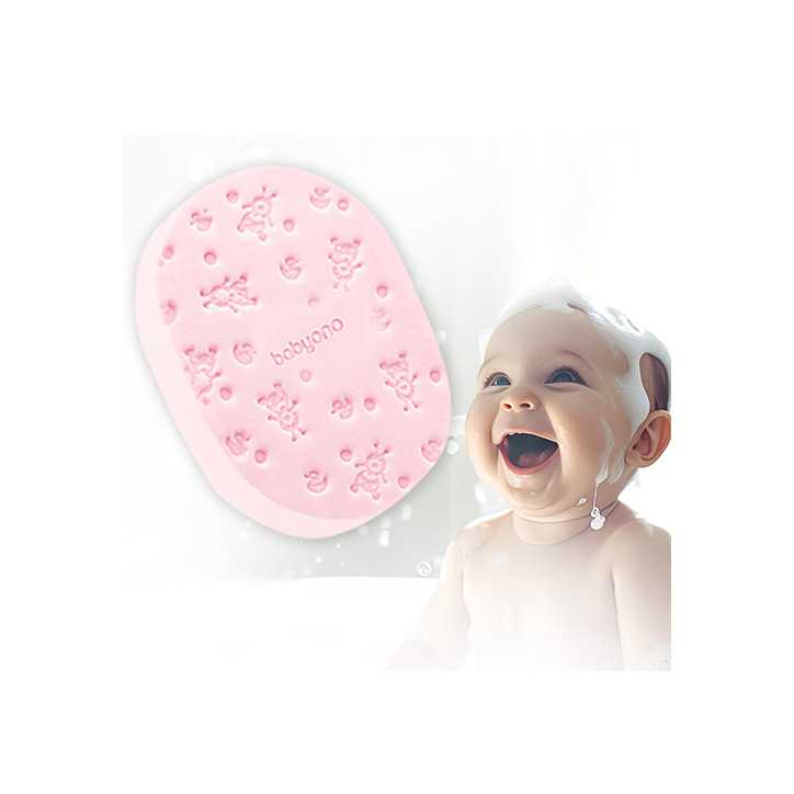 BabyOno Gąbka kąpielowa dla dzieci i niemowląt różowa