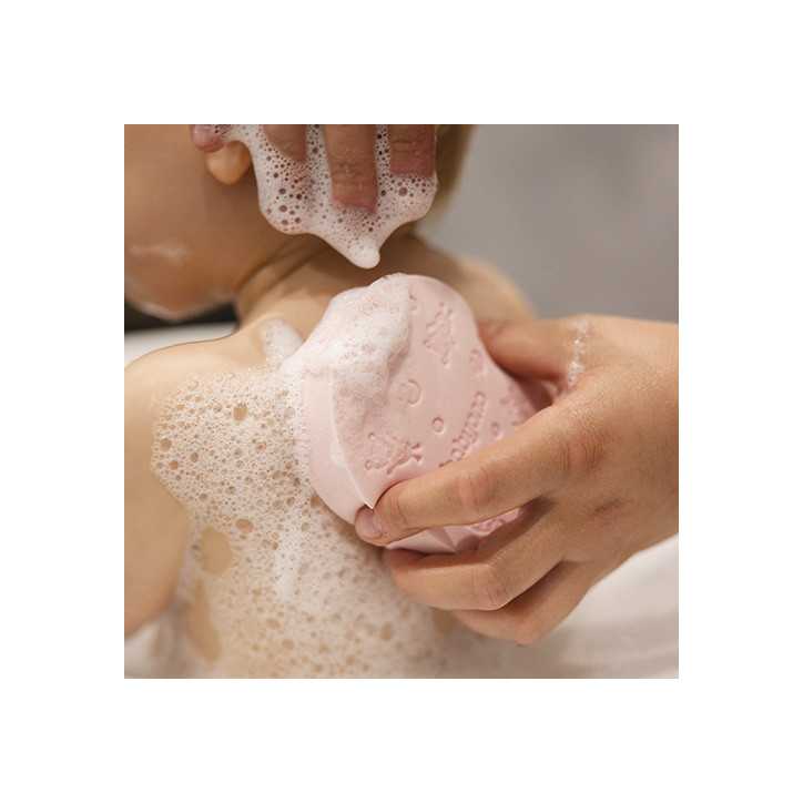 BabyOno Gąbka kąpielowa dla dzieci i niemowląt różowa