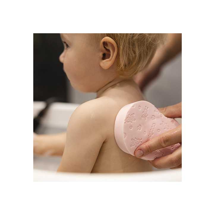 BabyOno Gąbka kąpielowa dla dzieci i niemowląt różowa